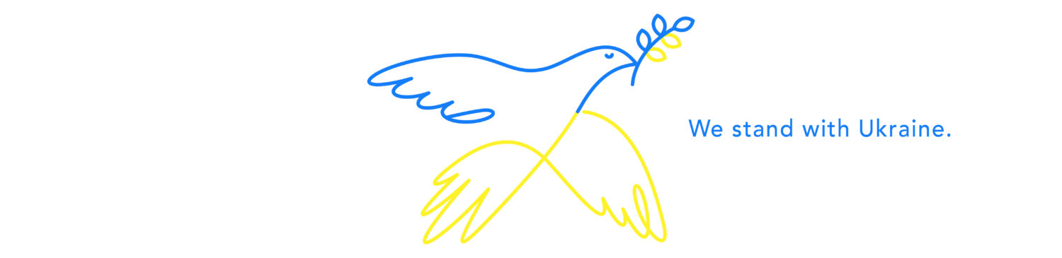 Dove with olive branch in Ukraine colors